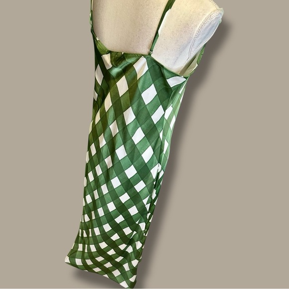 NWT Vineyard Vines ‘Silky Midi Slip Dress’ in “Cypress Green Gingham” Size Large - Picture 16 of 16